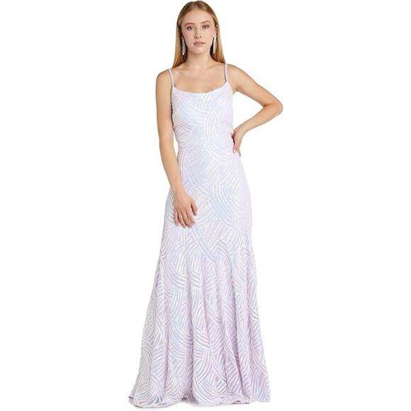 Morgan & Co Dresses & Skirts - NEW Morgan & Co Long Lace-Up Sequin Dress Size 1  Junior Prom Homecoming